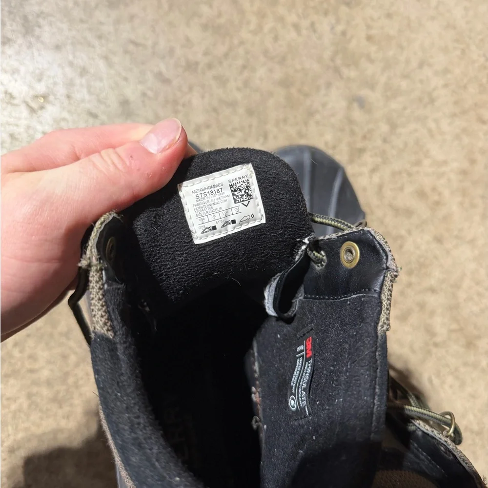 Sperry Men's Black and Tan Weather Boots